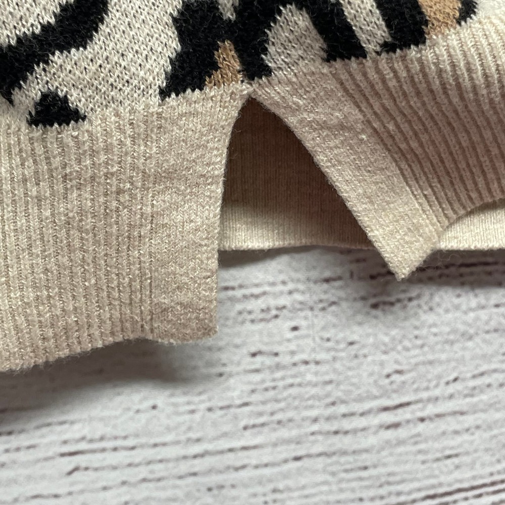 Croft & Barrow Open Front Leopard Print Knit Card… - image 4